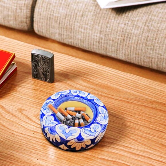 Blue Pottery Ash Tray - Home Decor Accessories   - Traditional Clay - Multan, - Picture 1 of 5
